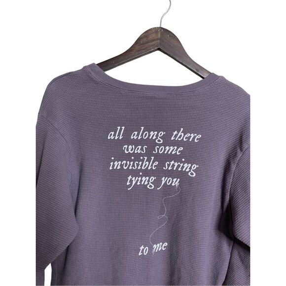 Taylor Swift Invisible String Crewneck Waffle Knit Long Sleeve Tee Womans Large - Picture 7 of 10